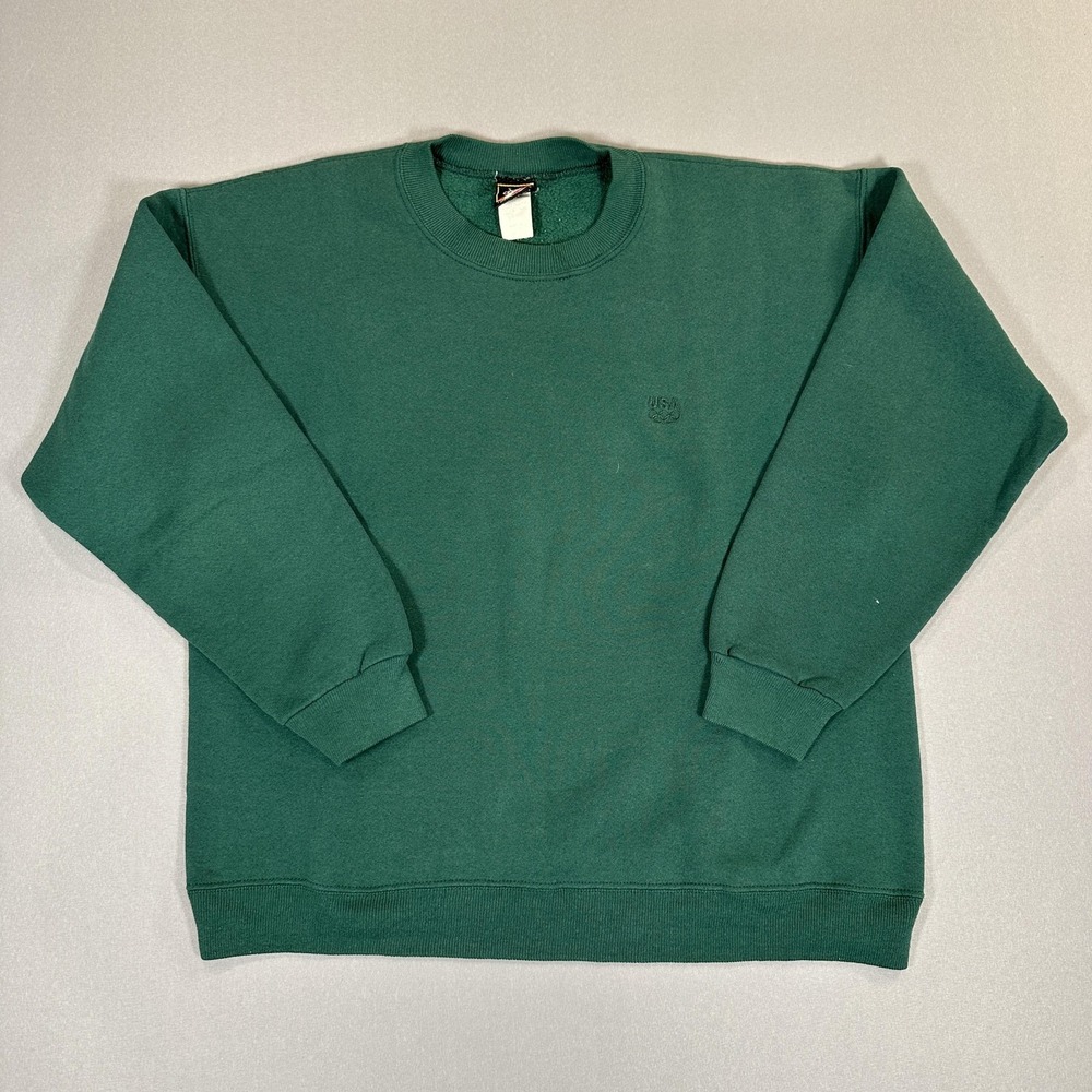 Team USA Sweatshirt Crewneck Mens Large Green Olympics USA Olympic Made USA